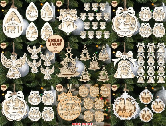 Download Nativity &amp; Angel Ornament Bundle SVG - Ornament bundle svg Collection