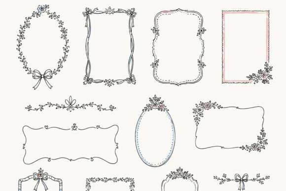 Download Whimsical Vintage Wedding Frames and Flo - Wedding frame Collection