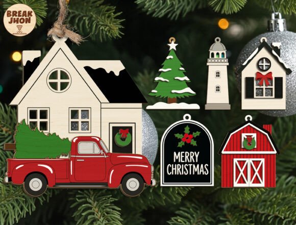 Download Christmas Village Ornament Bundle Svg - Ornament bundle svg Collection
