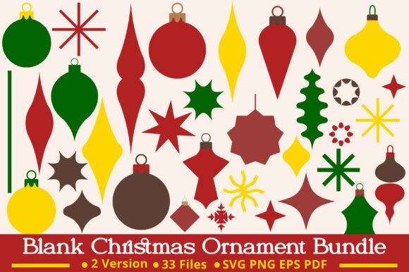 Download Blank Christmas Ornament Bundle SVG PNG - Ornament bundle svg Collection