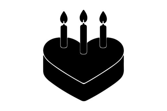 Download Heart Birthday Cake SVG PNG Silhouette - Birthday cake svg Collection