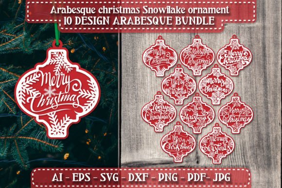 Download Arabesque Snowflake Ornament Bundle SVG - Ornament bundle svg Collection